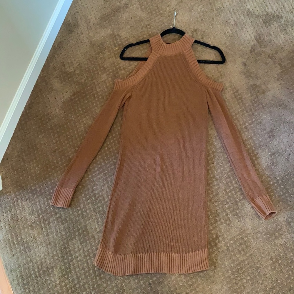 Brown sweater dress